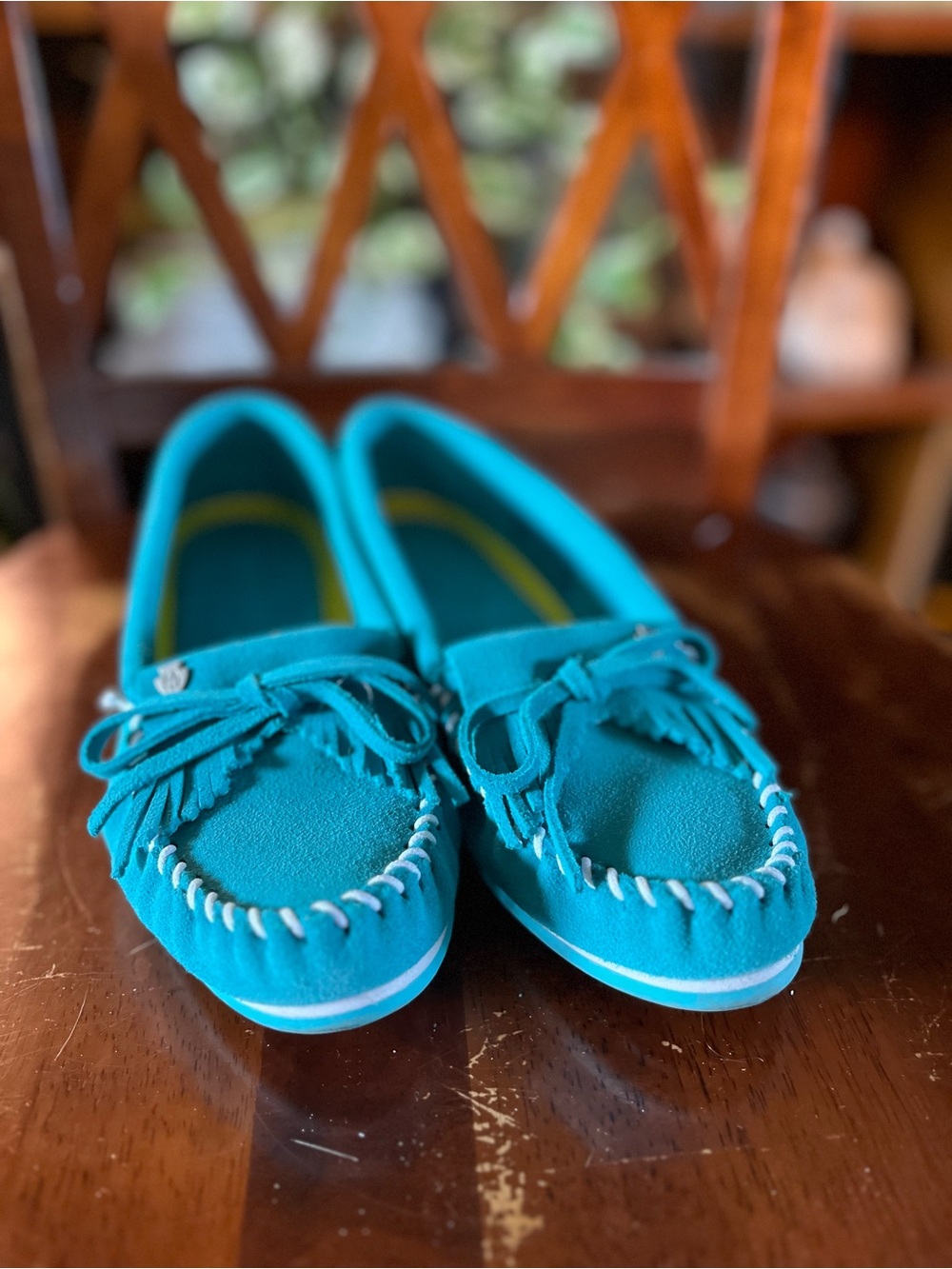 Minnetonka Teal Moccasin Slip-Ons